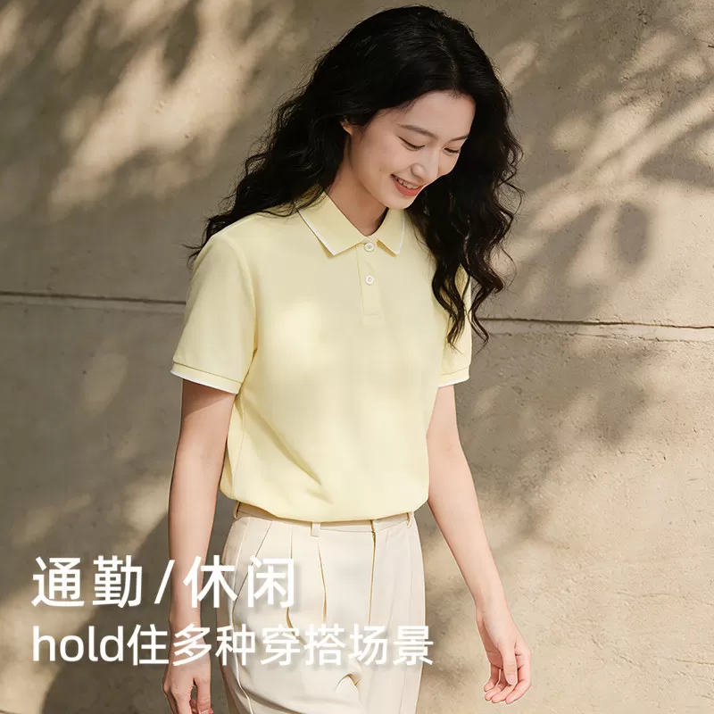 雪中飞抗菌短袖t恤女夏2026新款羽毛球服小个子运动宽松polo衫PC