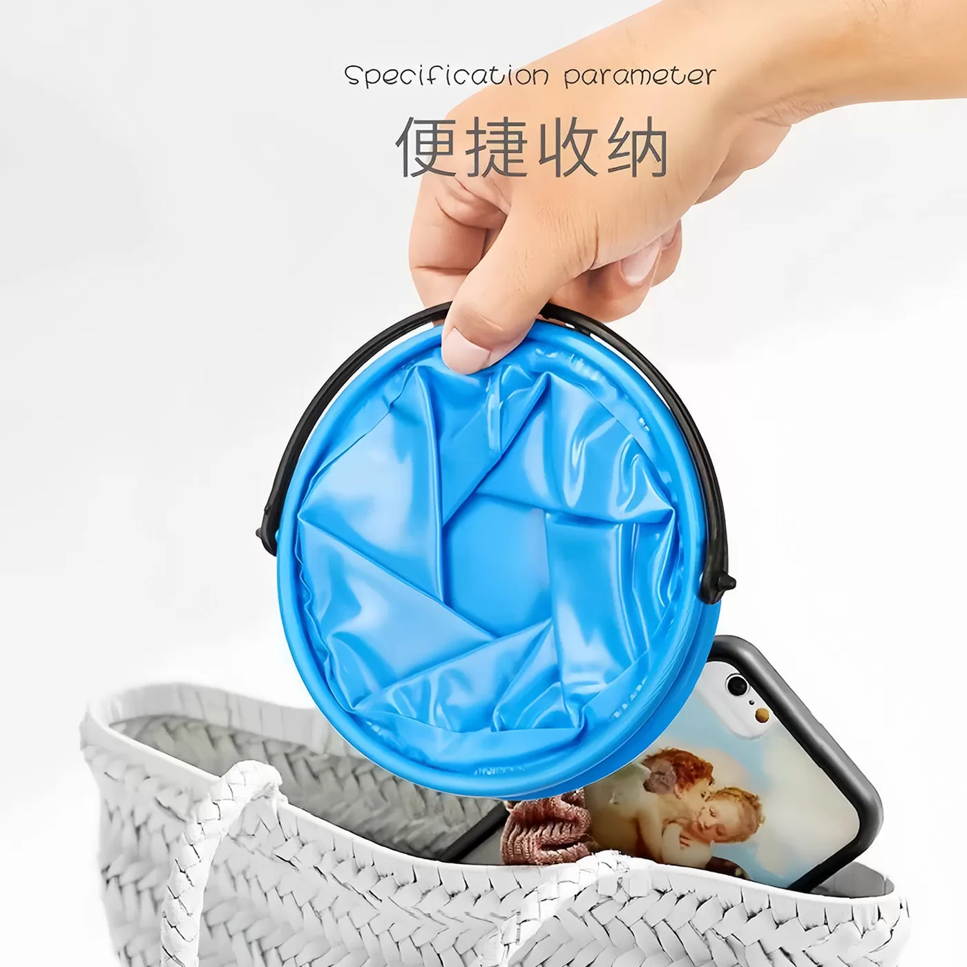 可折叠手提儿童打水桶多功能便携户外赶海捞鱼钓鱼美术画画洗笔桶