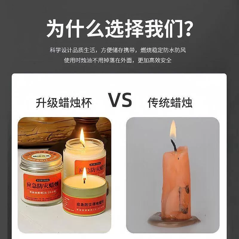 停电应急蜡烛无烟无味防火防风安全照明家用停电防灾防水紧急备用