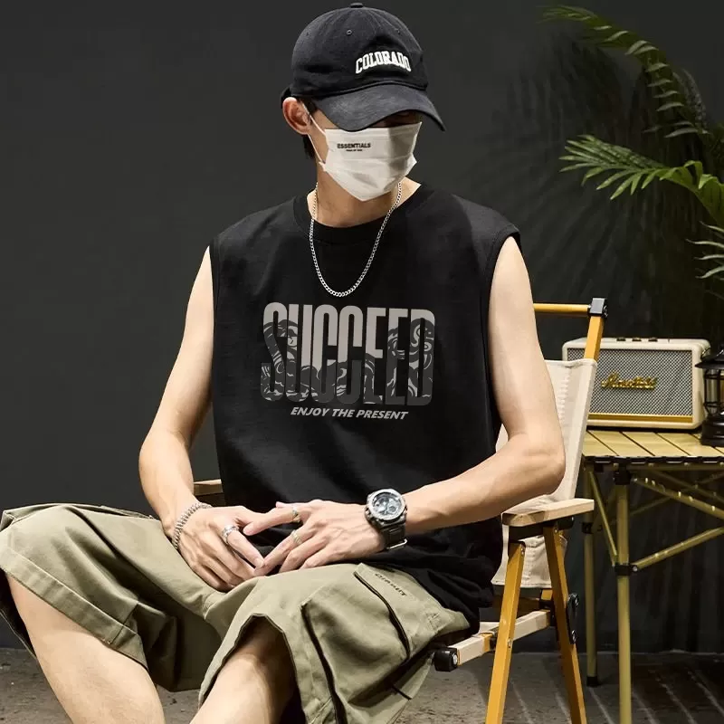 Jeep吉普美式高街纯棉背心男薄款2026夏季潮流无袖t恤男士健身衣