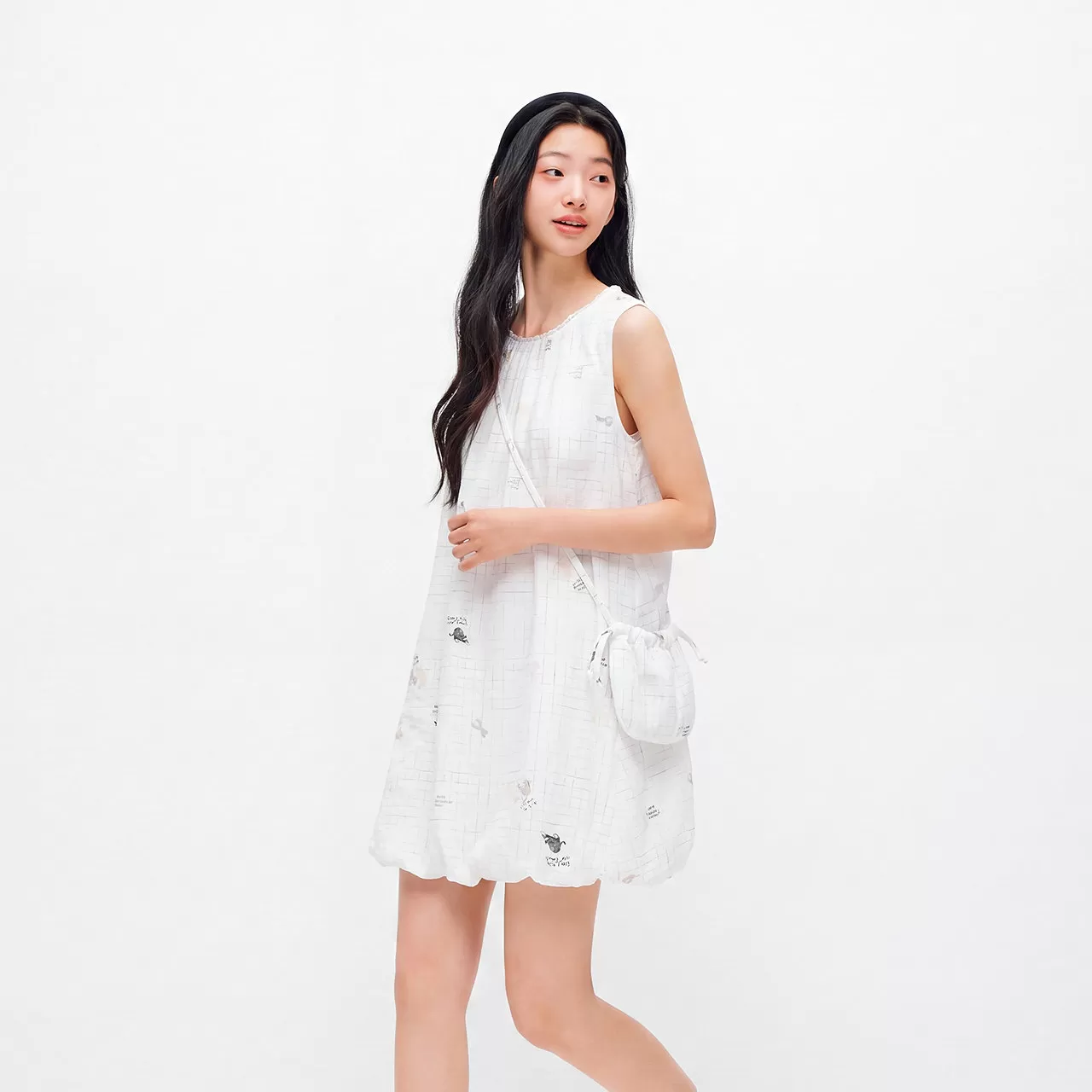 商场同款|森马连衣裙女夏斜挎包肌理花苞短裙2026新款甜美背心裙