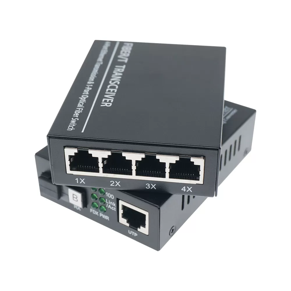 海康光百兆千兆光纤收发器一对单模单纤1光1电2电4电8电20公里工业级监控收发器光电转换器网络监控摄像头