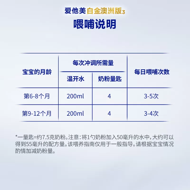 【正品直发】爱他美澳洲白金版铂金1/2/3/4段全阶段婴儿奶粉大罐