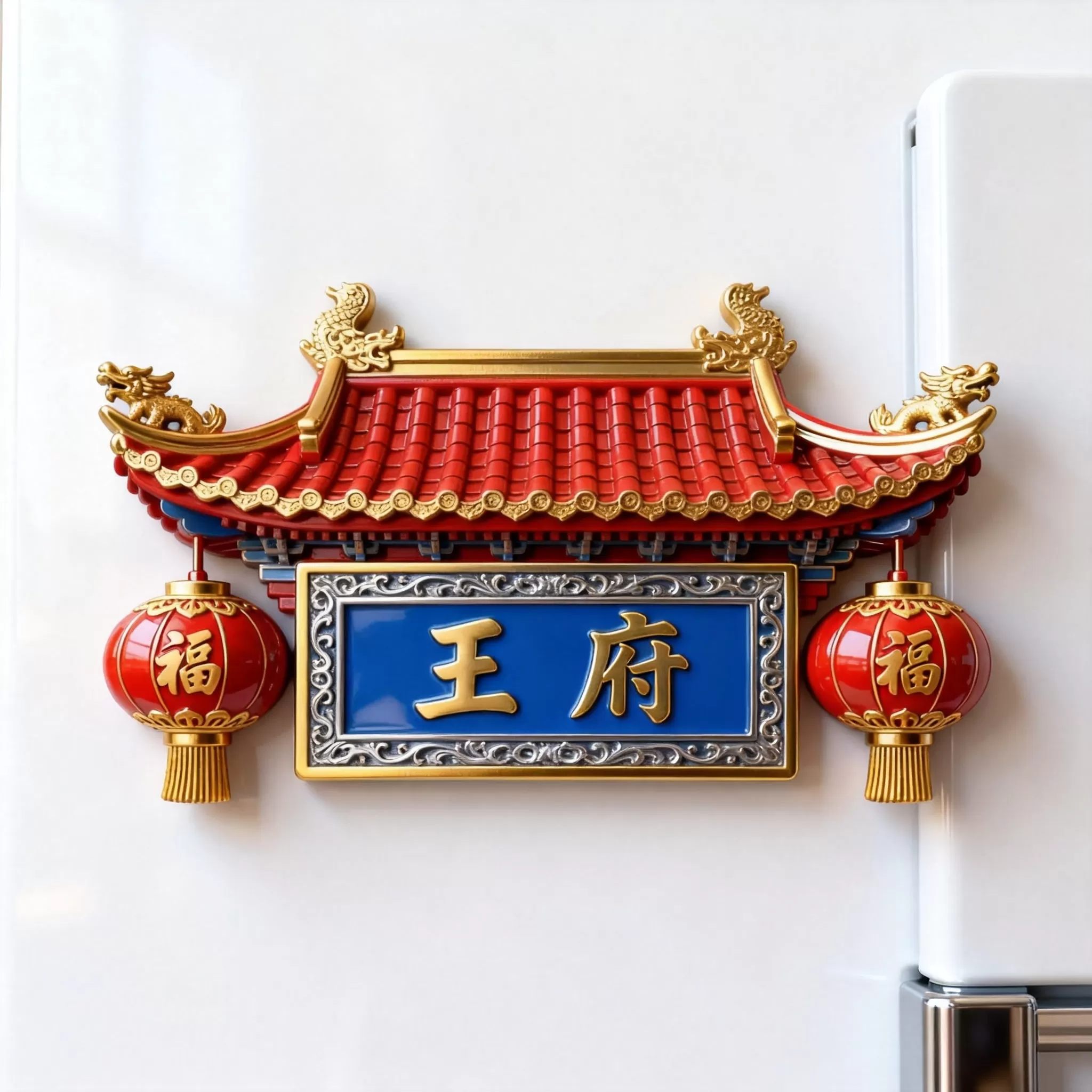 百家姓牌匾姓氏金属浮雕冰箱贴磁吸文化创意收藏批发冰箱贴礼品
