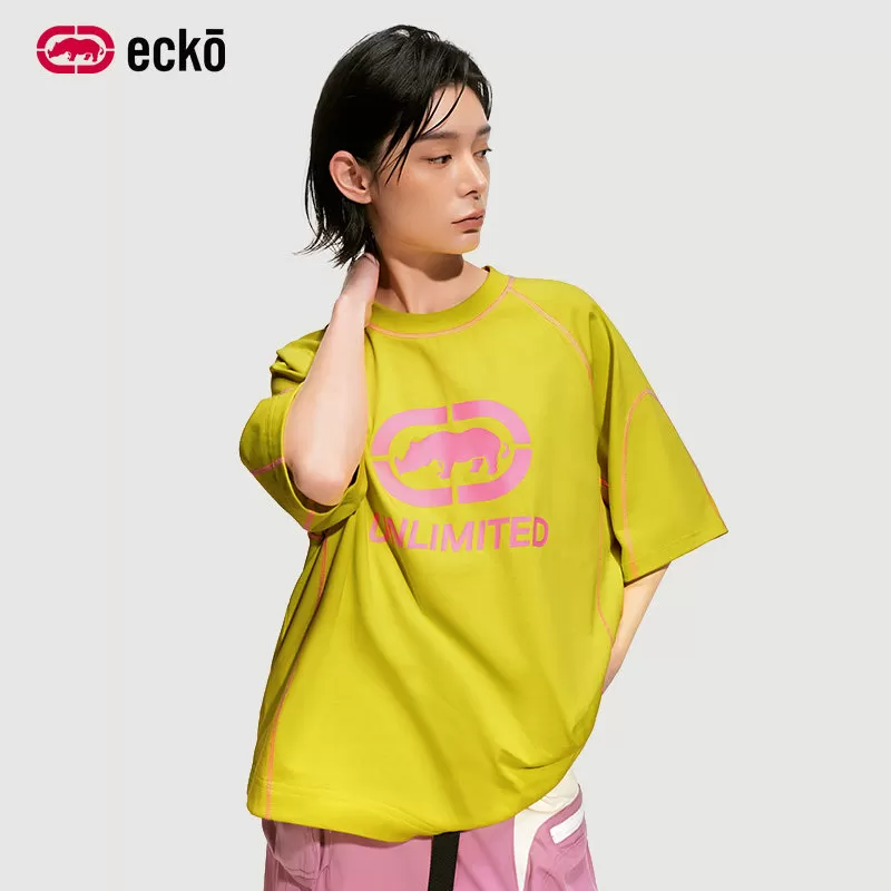 【所有女生直播间】ecko红犀牛 男女同款26夏美式印花短袖T恤