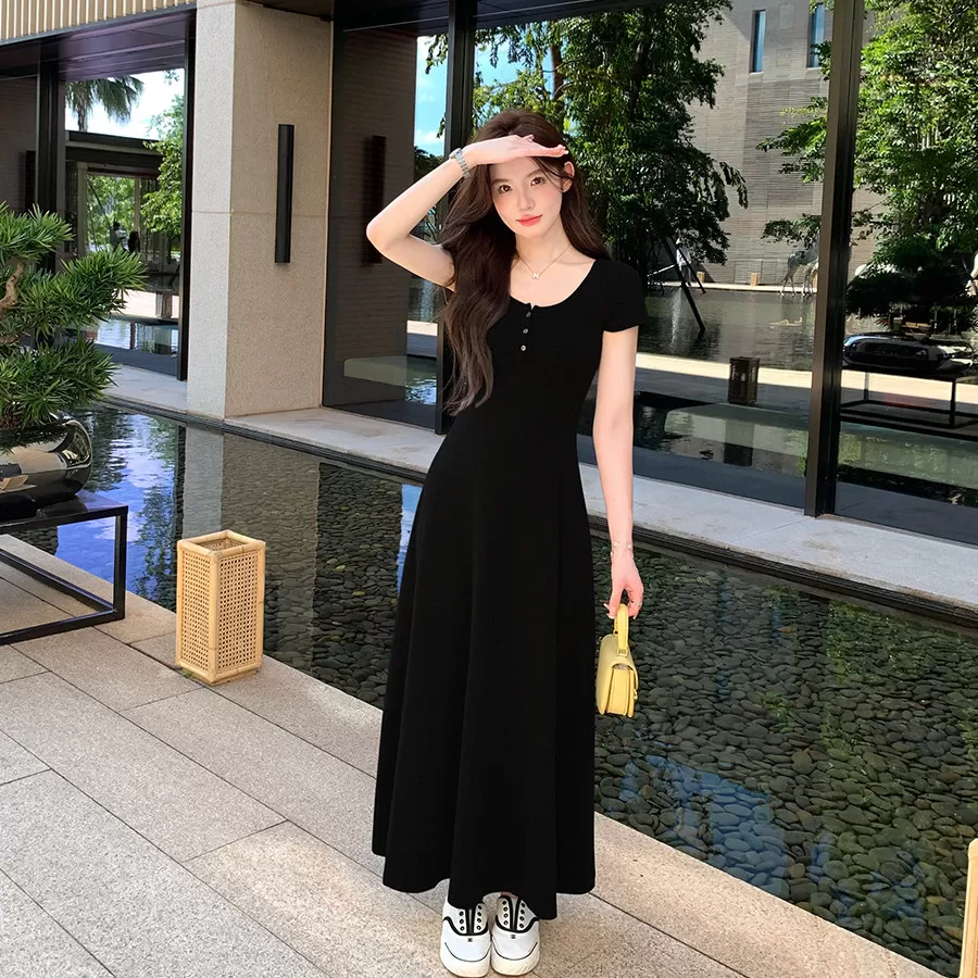 【所有女生的衣橱直播间】alex stevens短袖连衣裙女夏季收腰长裙