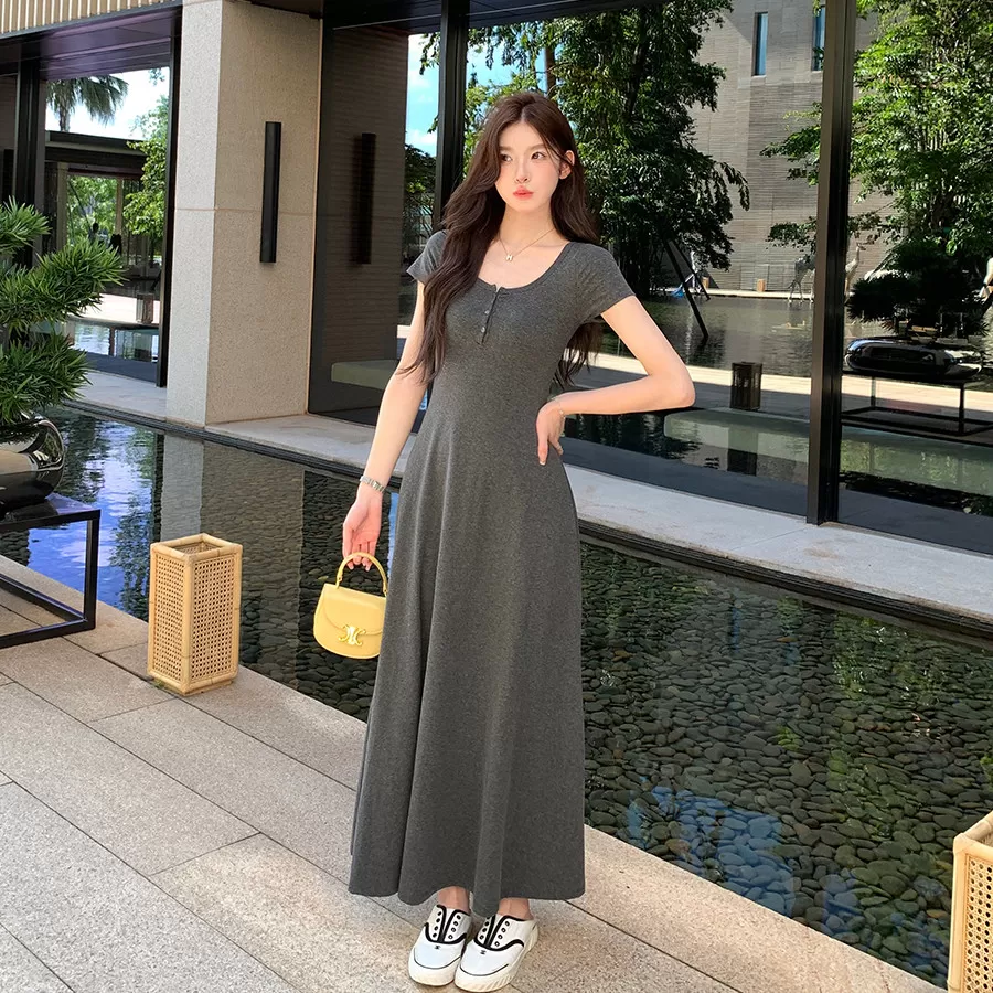 【所有女生的衣橱直播间】alex stevens短袖连衣裙女夏季收腰长裙