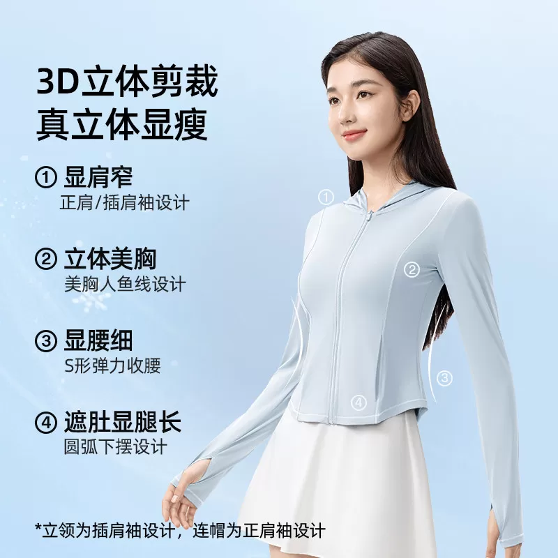 【超值特惠】小野和子连帽透气凉感显瘦防晒服女防紫外线外套TK