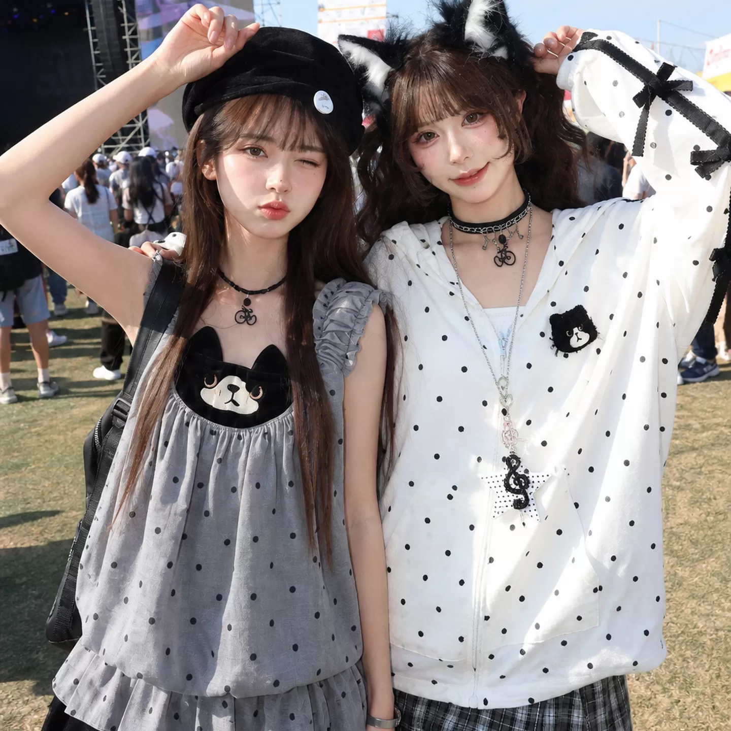 森女部落可爱少女波点防晒衣女夏26款透气连帽防晒服初中生薄外套
