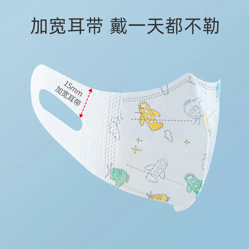 贝肽斯儿童口罩3d立体婴幼儿1一3到6一12岁宝宝专用防护口耳罩