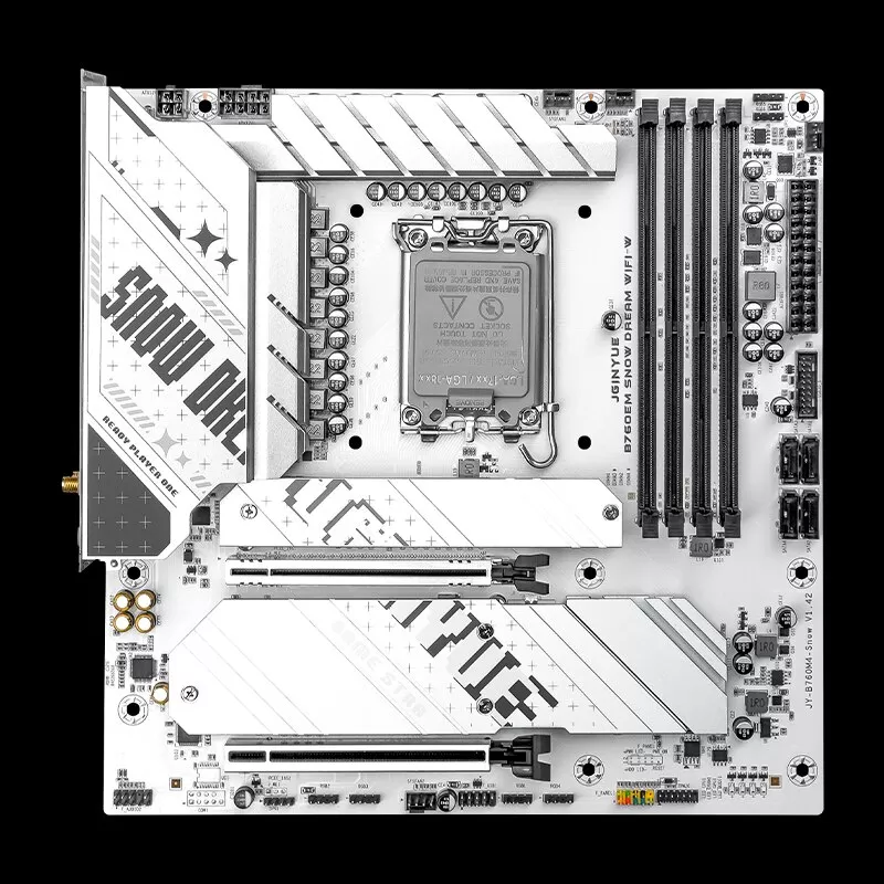 精粤B760EM雪梦主板PCIe 5.0游戏AI绘图渲染大模型酷睿i5 12400F