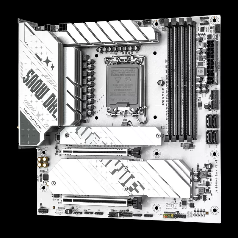 精粤B760EM雪梦主板PCIe 5.0游戏AI绘图渲染大模型酷睿i5 12400F