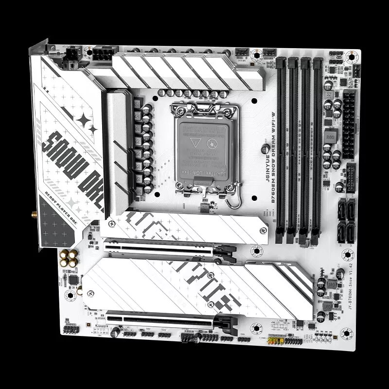 精粤B760EM雪梦主板PCIe 5.0游戏AI绘图渲染大模型酷睿i5 12400F