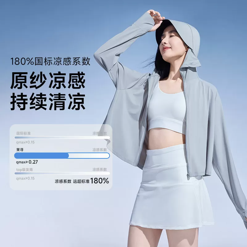 【明星同款】茉寻斗篷款防晒衣黑胶帽檐女夏原纱冰钛透气披肩外套