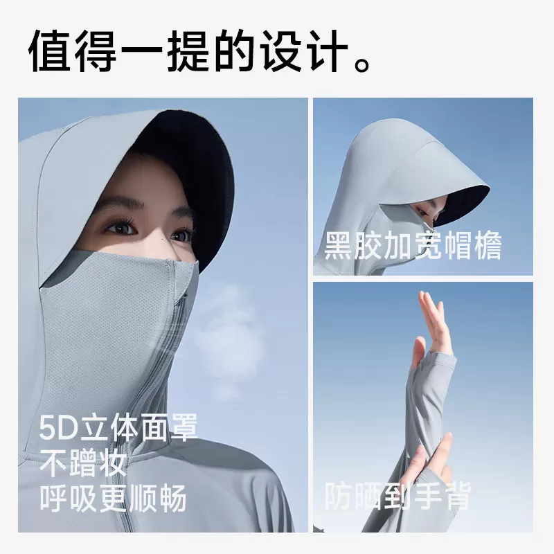 【明星同款】茉寻斗篷款防晒衣黑胶帽檐女夏原纱冰钛透气披肩外套