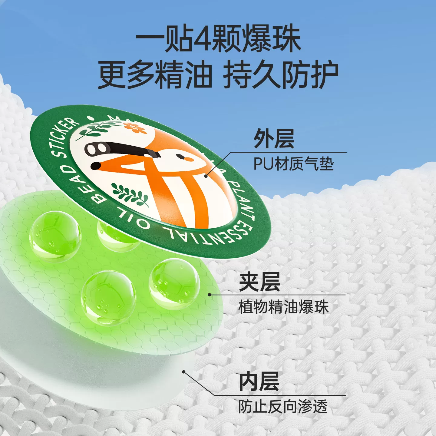 子初爆珠精油贴防护贴组合花露水驱蚊液成人