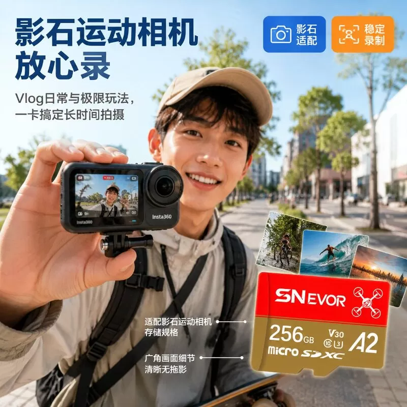 大疆pocket3高速闪存无人机tf存储卡适用action6/5pro内存卡256G