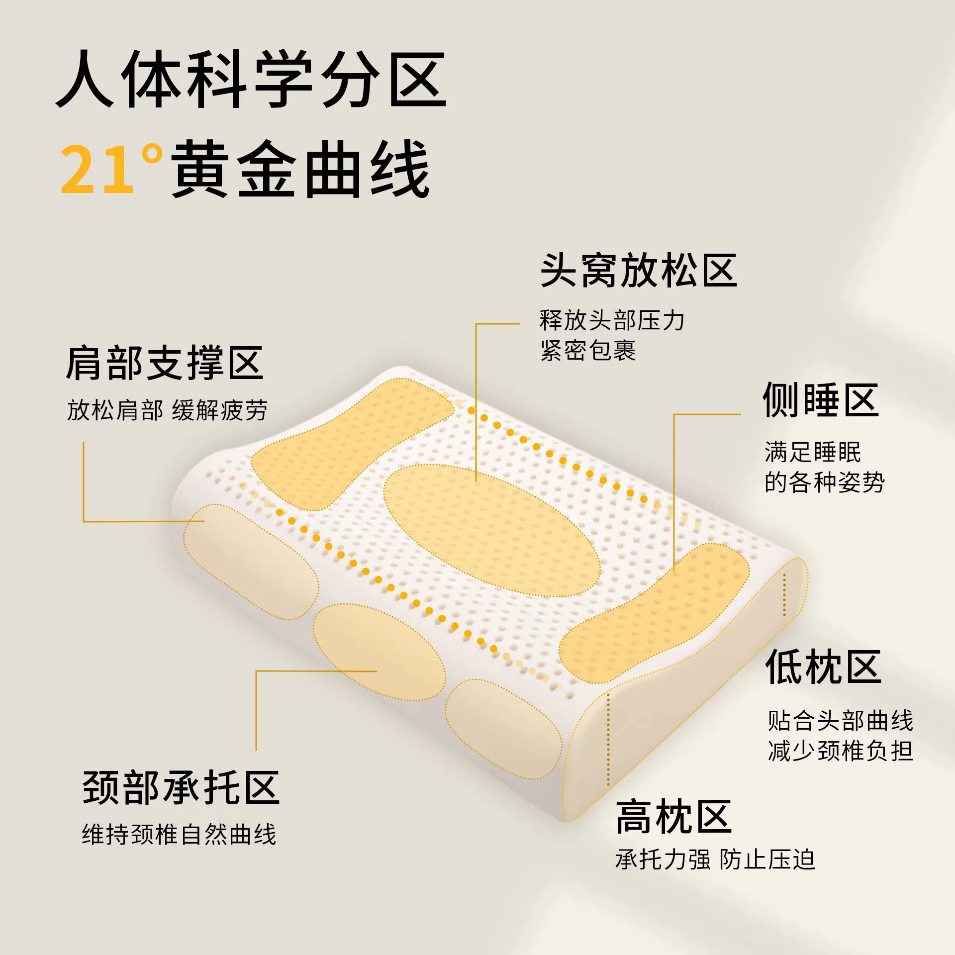 科恩顿乳胶枕天然乳胶护颈助睡眠透气枕防螨抑菌安睡好眠
