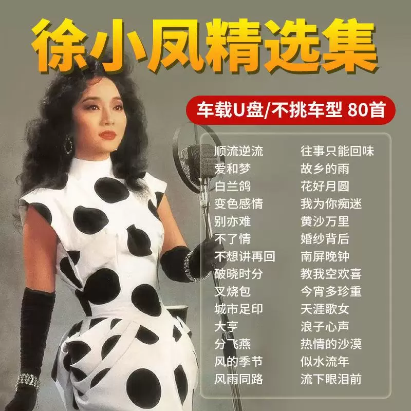 徐小凤汽车载U盘歌曲全集经典粤语正品无损高品质车用音乐usb优盘
