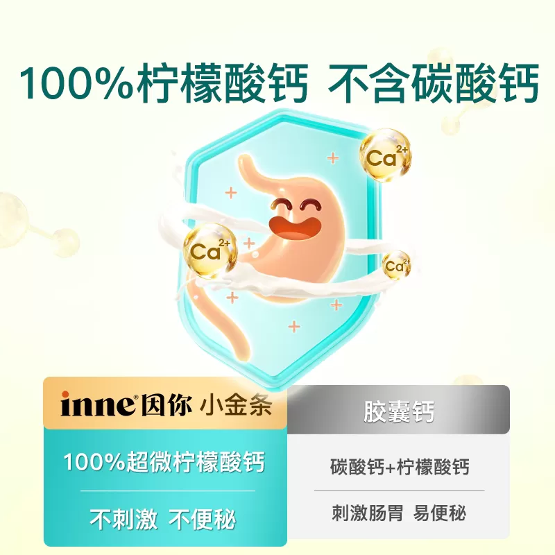 【儿童补钙】inne因你液体钙小金条钙镁锌0防腐儿童钙*2罐