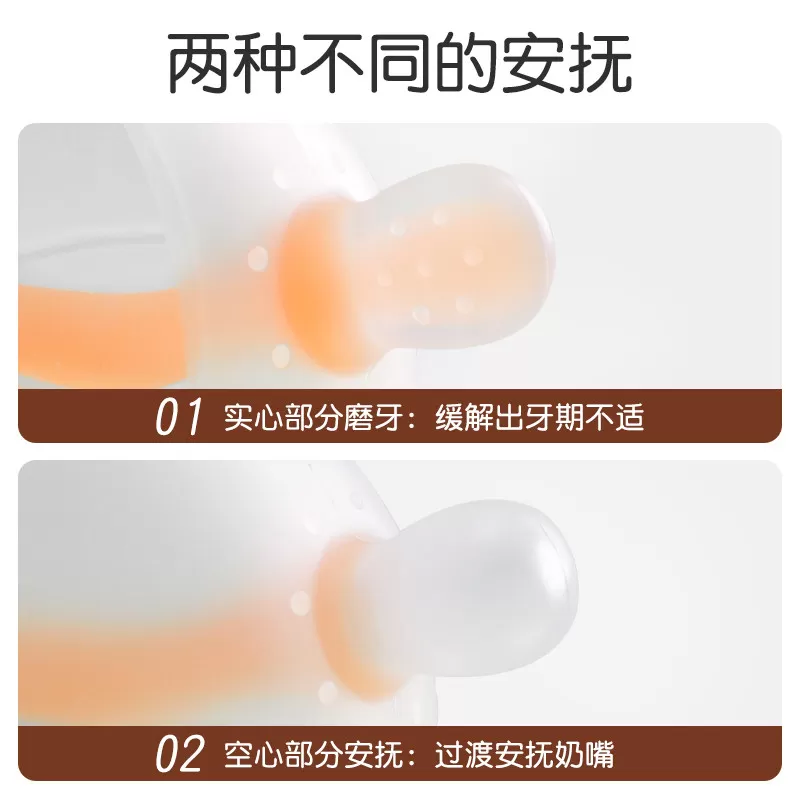 贝贝雅牙胶婴儿防吃手小月龄磨牙棒口欲期咬胶蘑菇安抚宝宝可水煮
