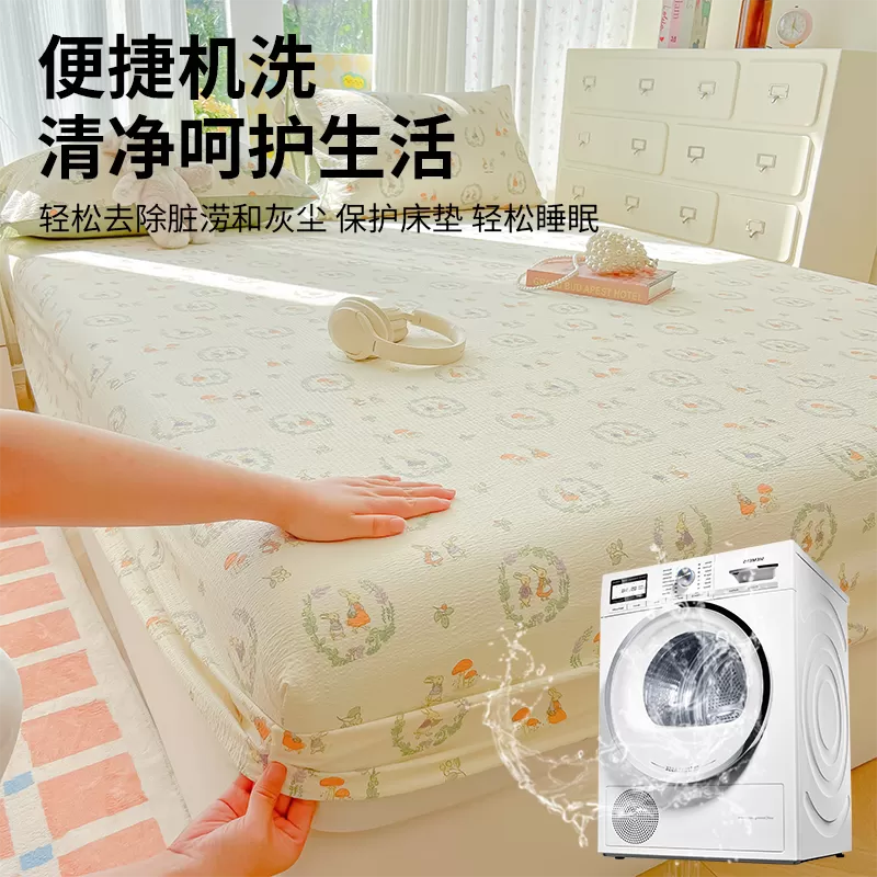 双层纱床笠罩单件2026新款四季通用床罩非纯棉床单全包床垫保护套