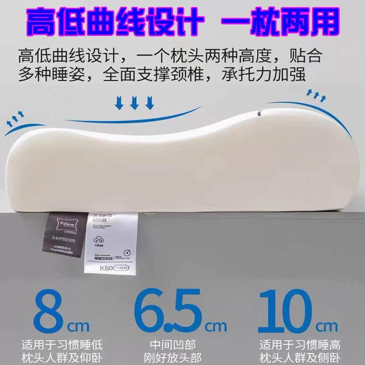 酒店深睡枕记忆棉枕头护颈椎助睡眠成人专用30*50cm学生枕芯