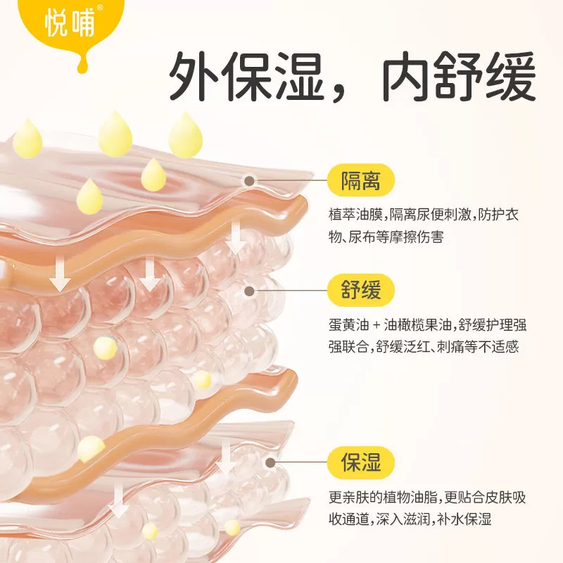 悦哺蛋黄油护臀膏预防舒缓红pp宝宝屁屁膏婴儿专用新生儿护臀霜