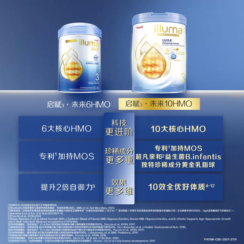 【自营】惠氏新品上市启赋未来10HMO 3段婴幼儿配方奶粉800g进口