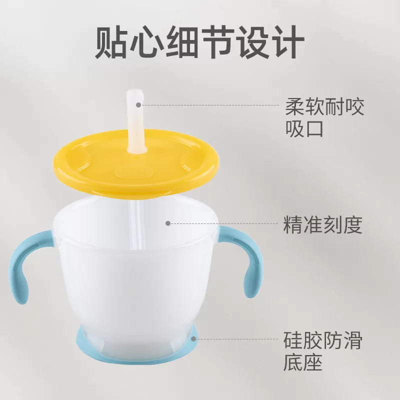 Richell利其尔宝宝学饮杯婴儿6个月以上儿童吸管牛奶杯直饮幼儿园