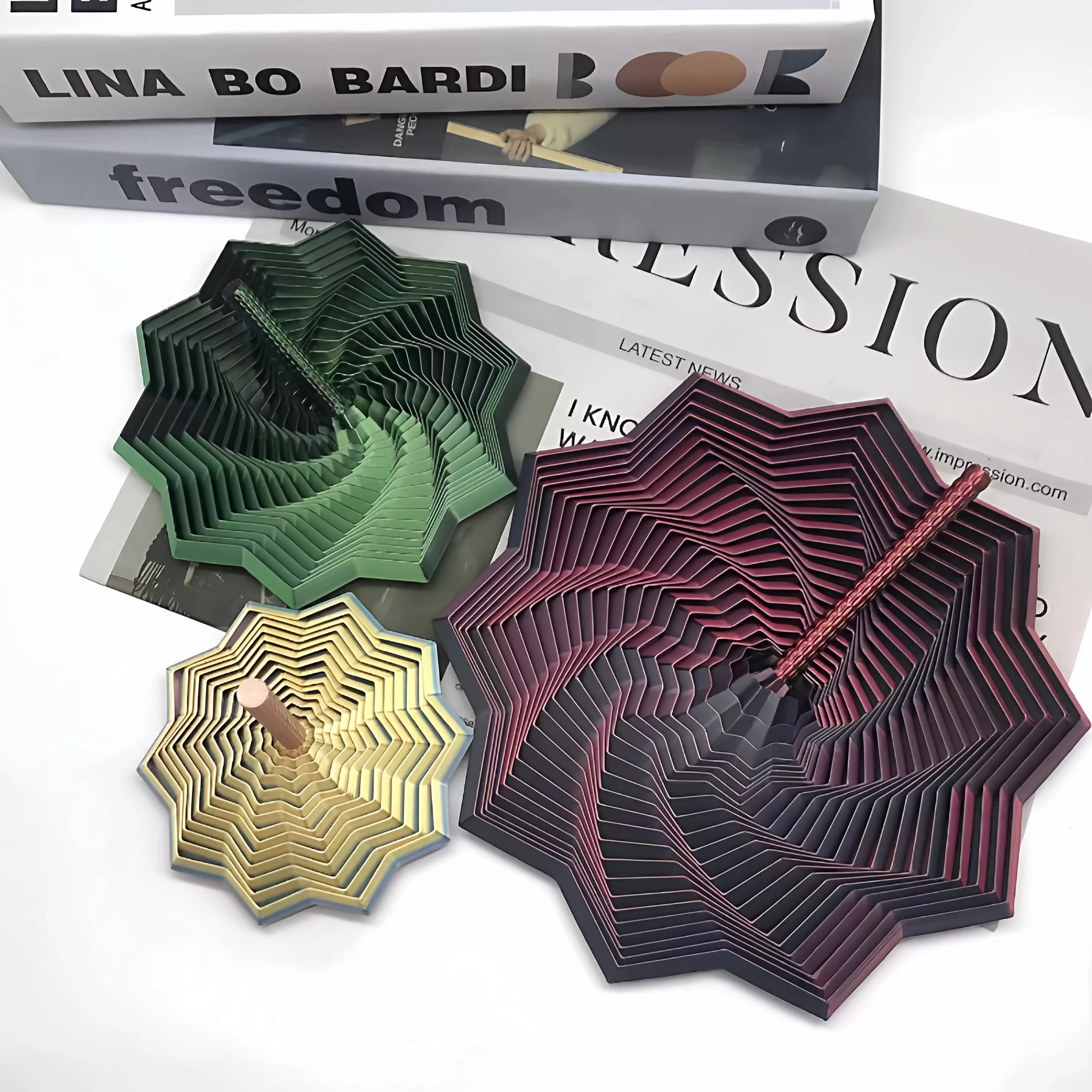 3D打印视错觉折叠儿童玩具多边形萝卜塔解压螺旋立体设计玩具