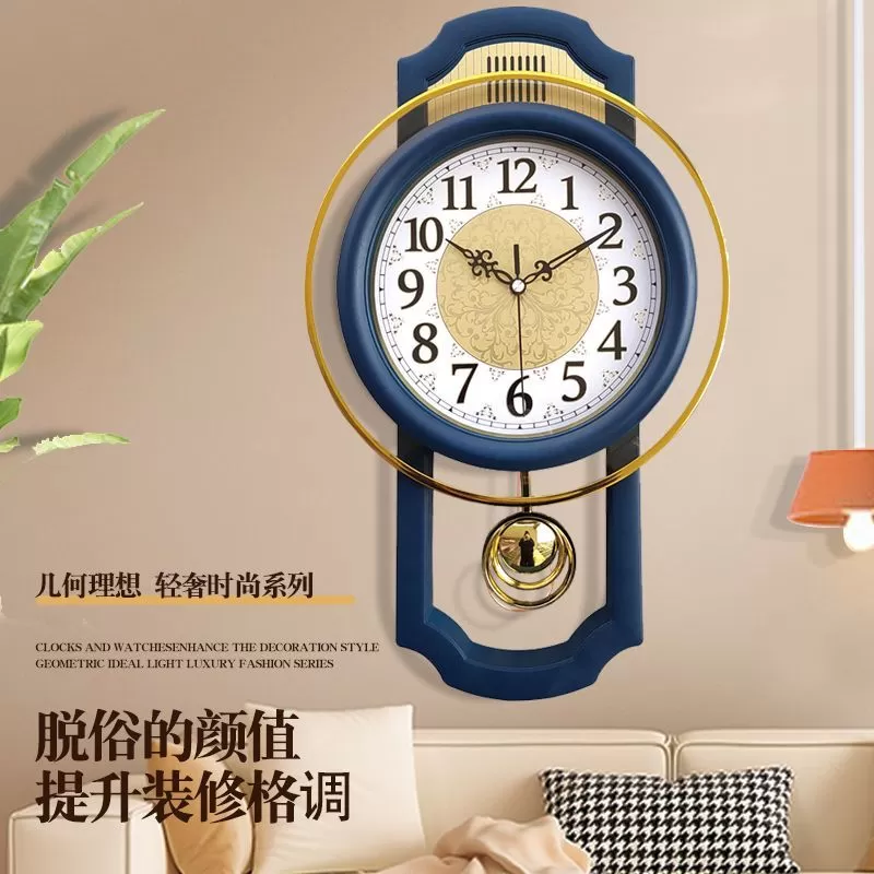 康巴丝静音挂钟摇摆石英钟表客厅卧室壁挂时钟艺术北欧钟表电子表