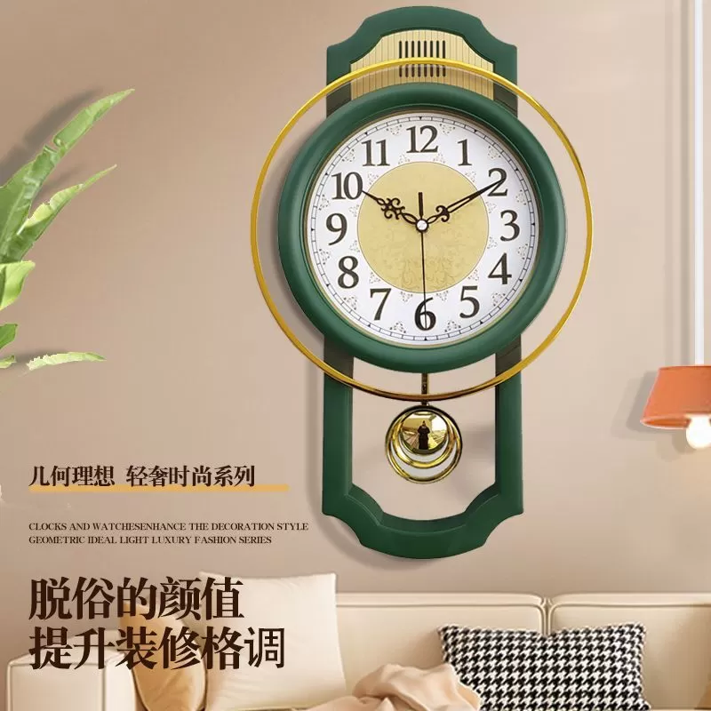 康巴丝静音挂钟摇摆石英钟表客厅卧室壁挂时钟艺术北欧钟表电子表