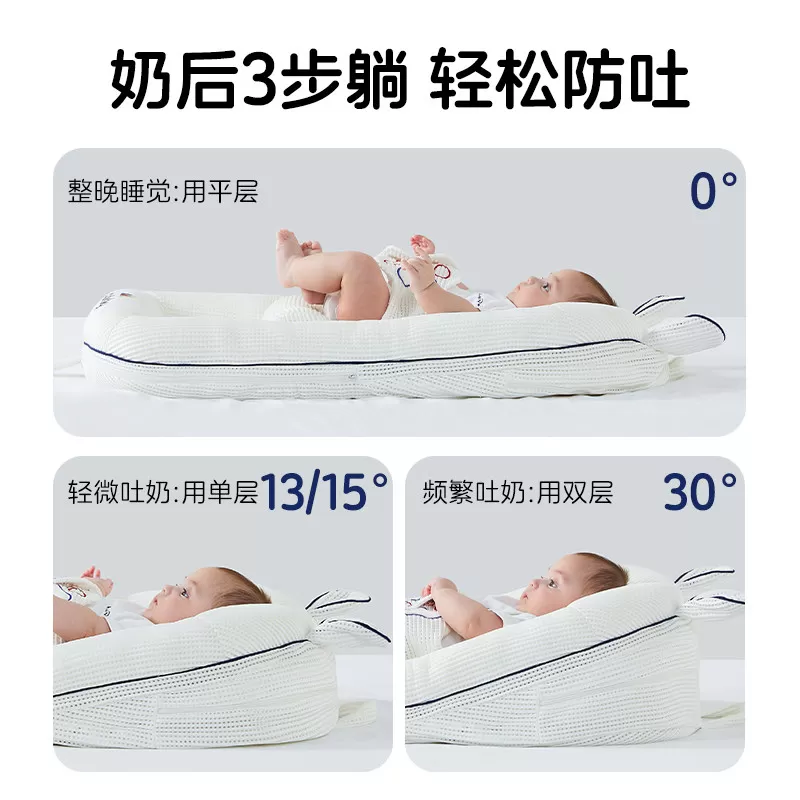 斜坡枕头婴儿防吐溢呛奶宝宝躺睡觉神器床中床新生儿喂奶垫防惊跳