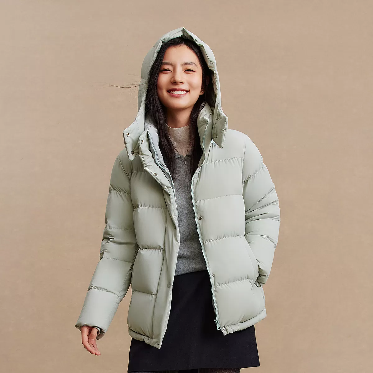 【白月光】波司登新款羽绒服女短款弹力舒适生活2.0收腰显瘦