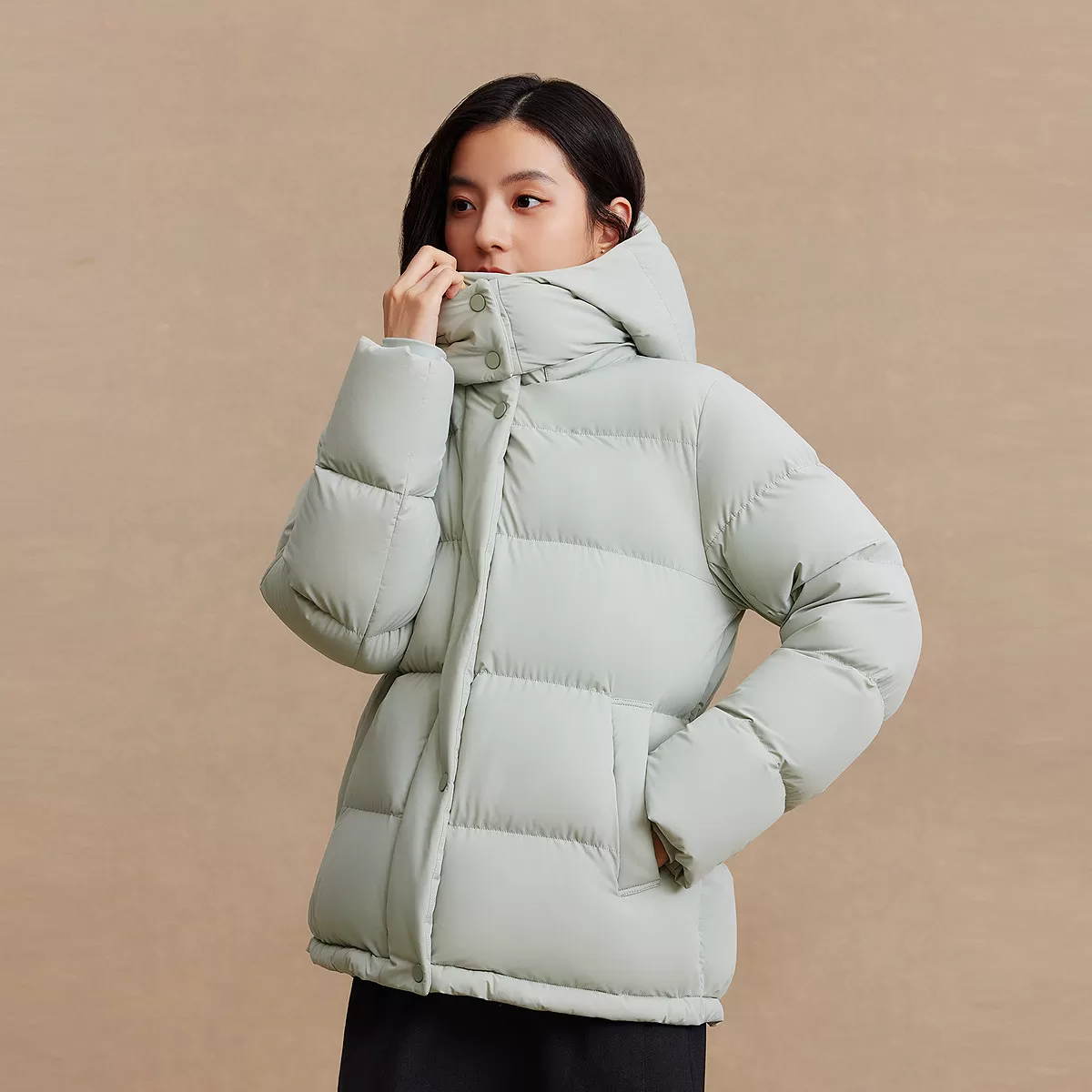 【白月光】波司登新款羽绒服女短款弹力舒适生活2.0收腰显瘦