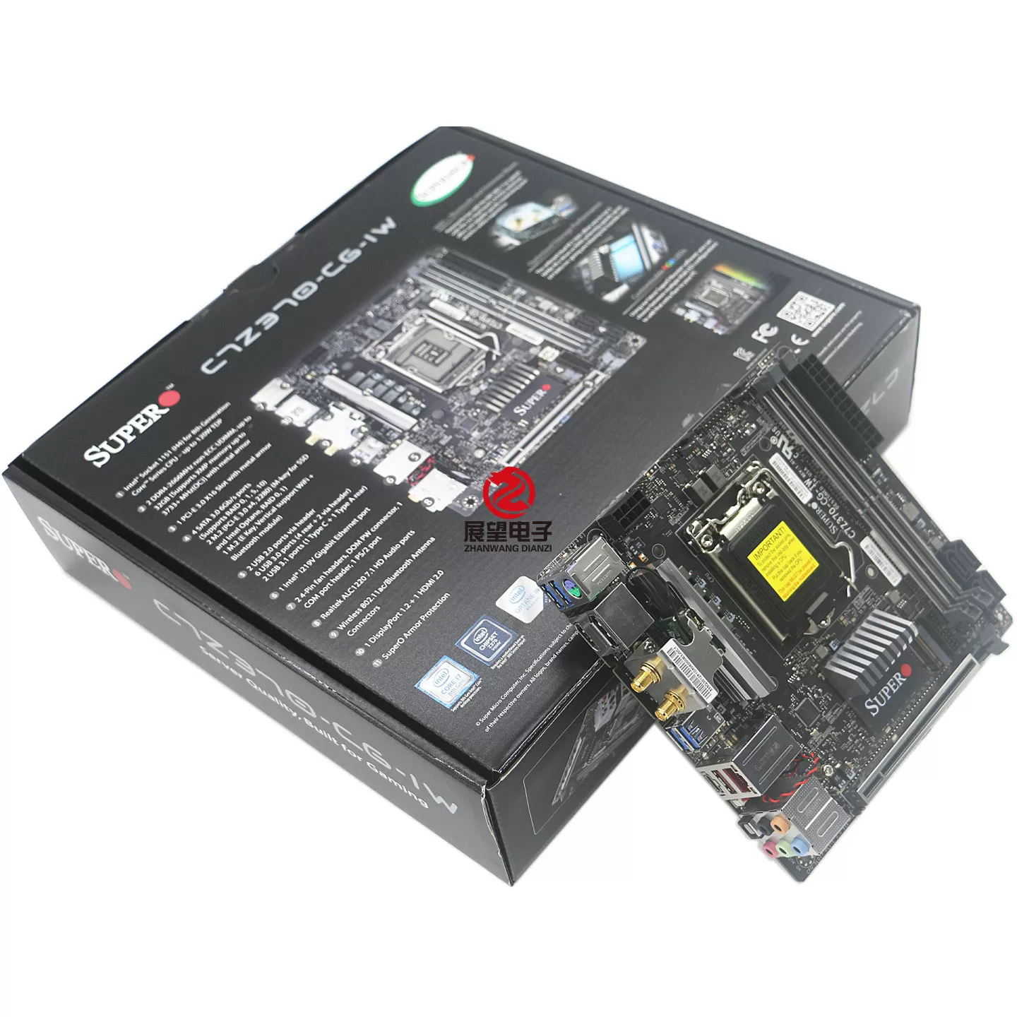 全新盒装超微Z370 MINI-ITX主板C7Z370-CG 1151针17x17cm上8-9代U