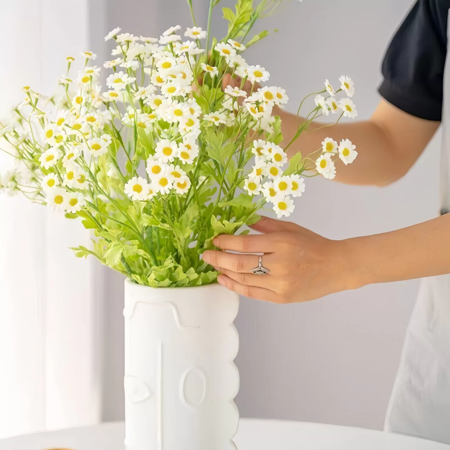 ins网红清新小雏菊仿真花洋甘菊假花花束家居装饰摆件拍照道具