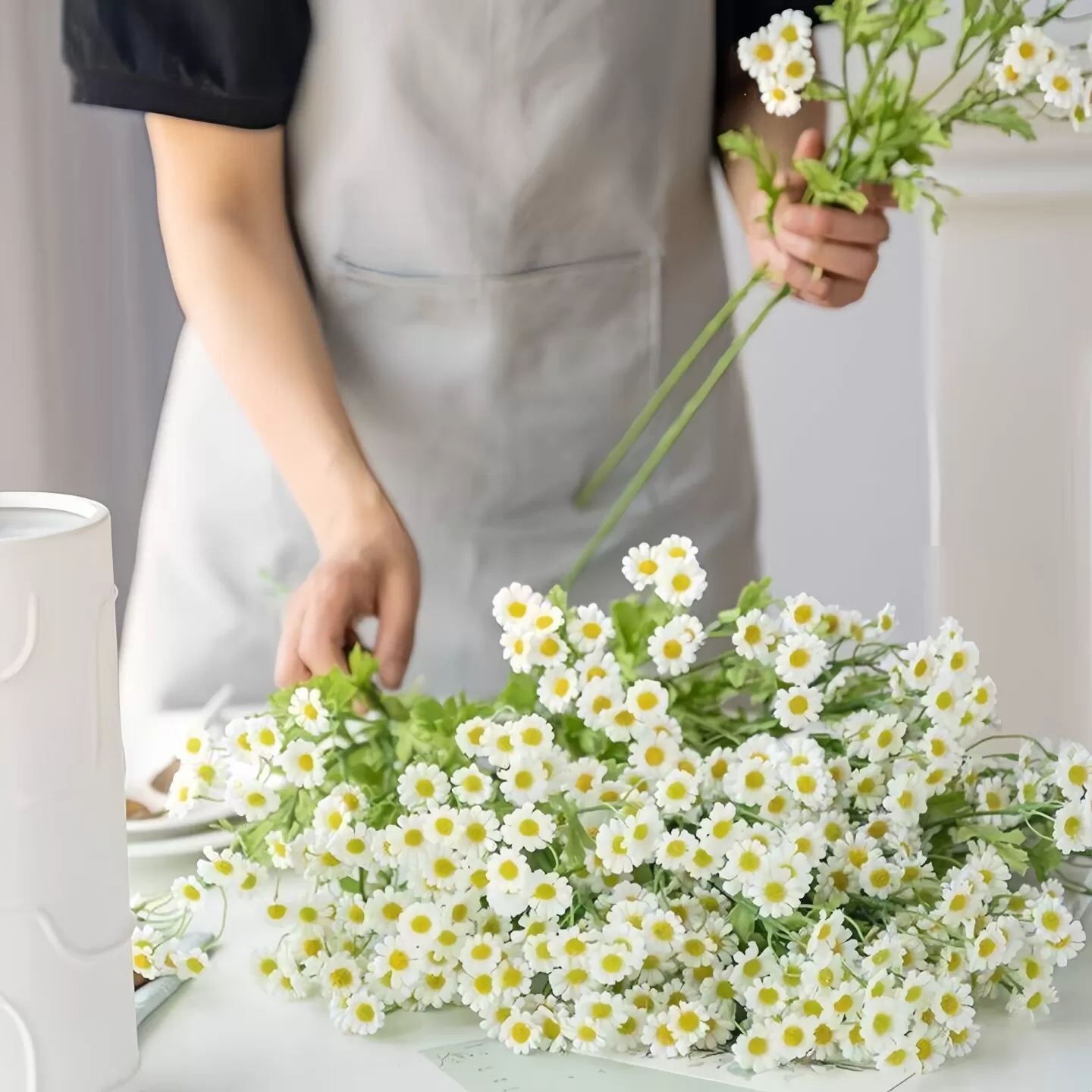 ins网红清新小雏菊仿真花洋甘菊假花花束家居装饰摆件拍照道具