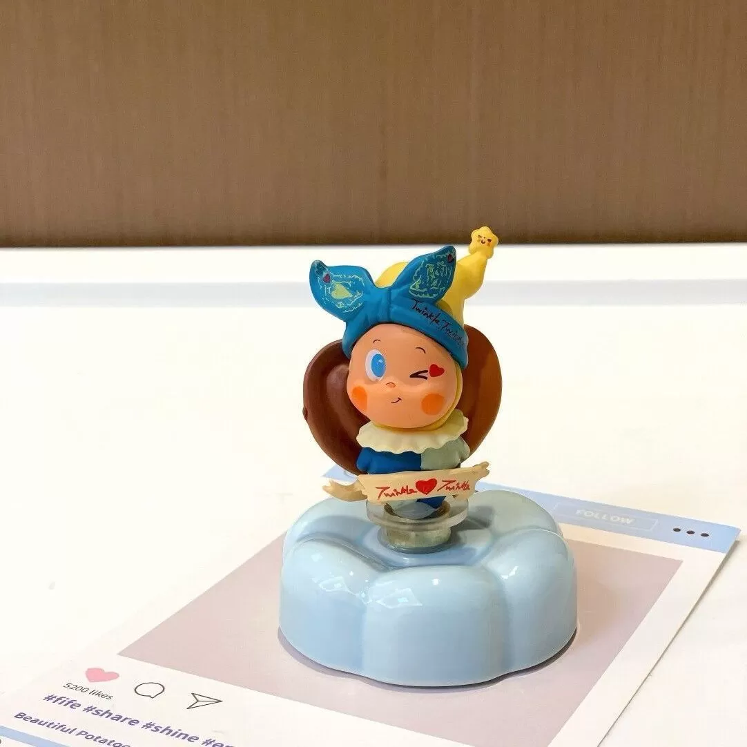 星星人景德镇陶瓷转转摆件泡泡玛特可爱转转车载桌面装饰网红礼物