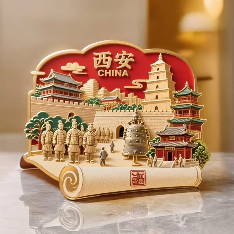 西安长安金属浮雕冰箱贴磁贴旅游景点纪念品伴手礼品送朋友小礼物