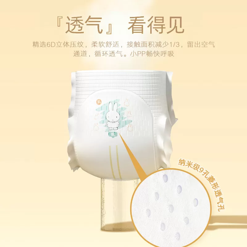 【夏季凉爽】Miffy米菲feels新生透气纸尿拉拉裤纸尿裤8码任选