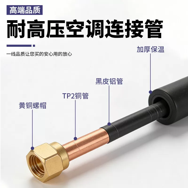 空调铝管3米铜铝连接管加厚专用R32r410a空调铝管1P1.5匹2p