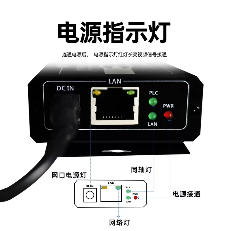 奥拉可:IP网络延长器双绞线 2芯线网络转同轴传输器电梯PLC数字传输器RVV线网传器网络信号延长【多仓可发】