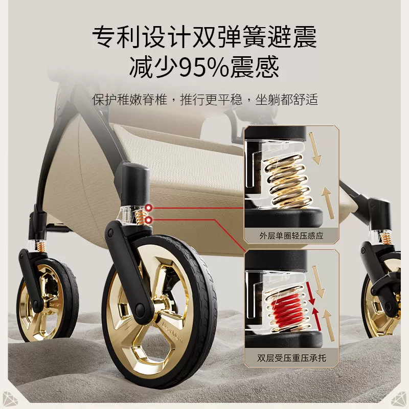 DearMom罗马假日新生儿双向轻便避震婴儿推车便携可躺