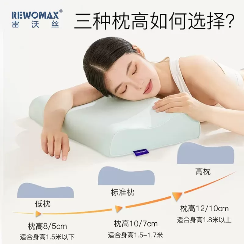 雷沃丝深睡慢回弹记忆枕头护颈椎助睡眠夏季冰丝凉感枕套睡觉专用