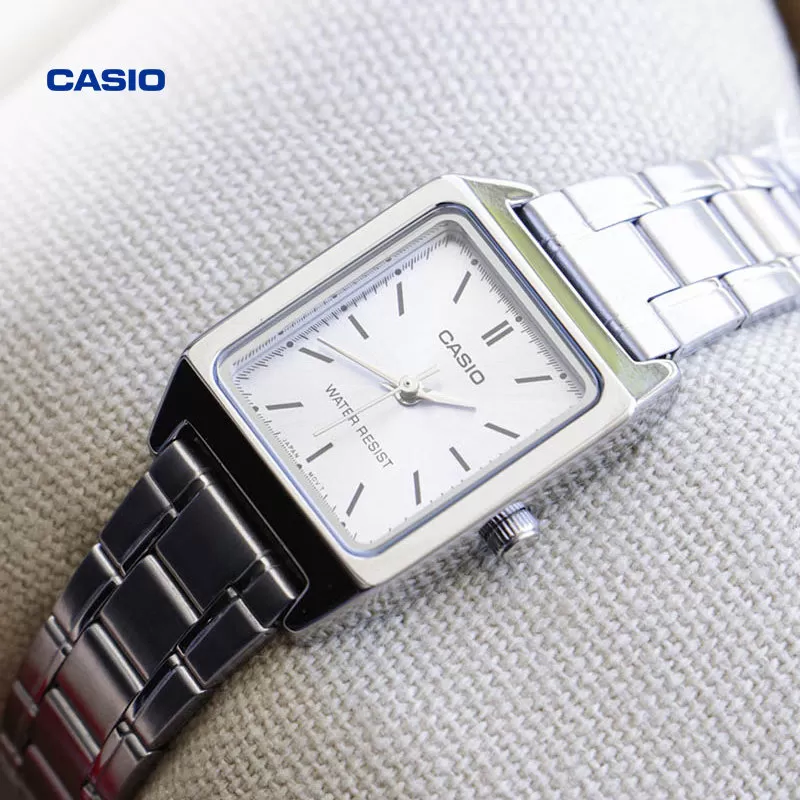casio卡西欧手表女精致小方块官方正品学生电子石英LTP-V007L-9B