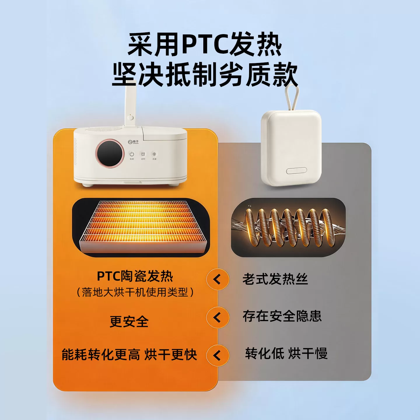 扬子便携烘干机可折叠自带衣架迷你旅行出差家用小型宿舍干衣机