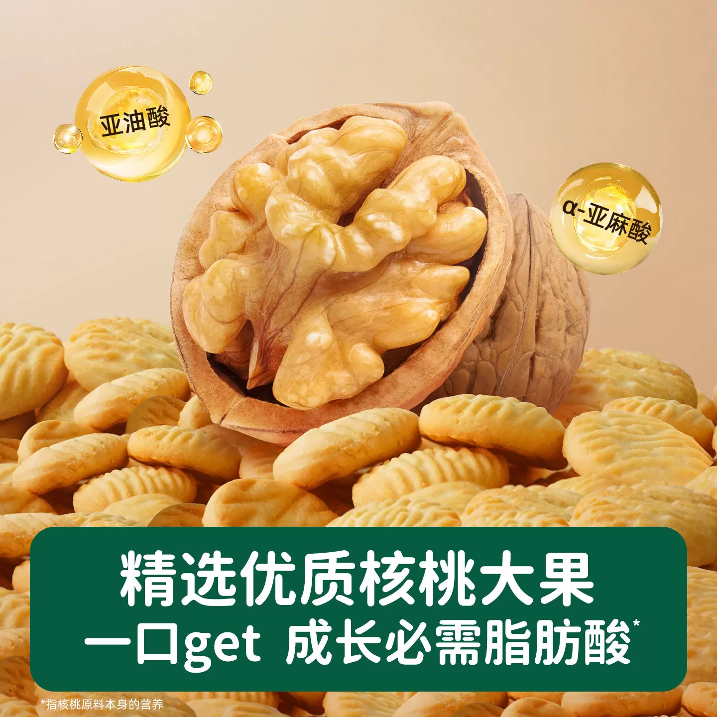 碧欧奇婴幼儿山药核桃饼干分享桶无添加盐一岁儿童宝宝零食磨牙酥