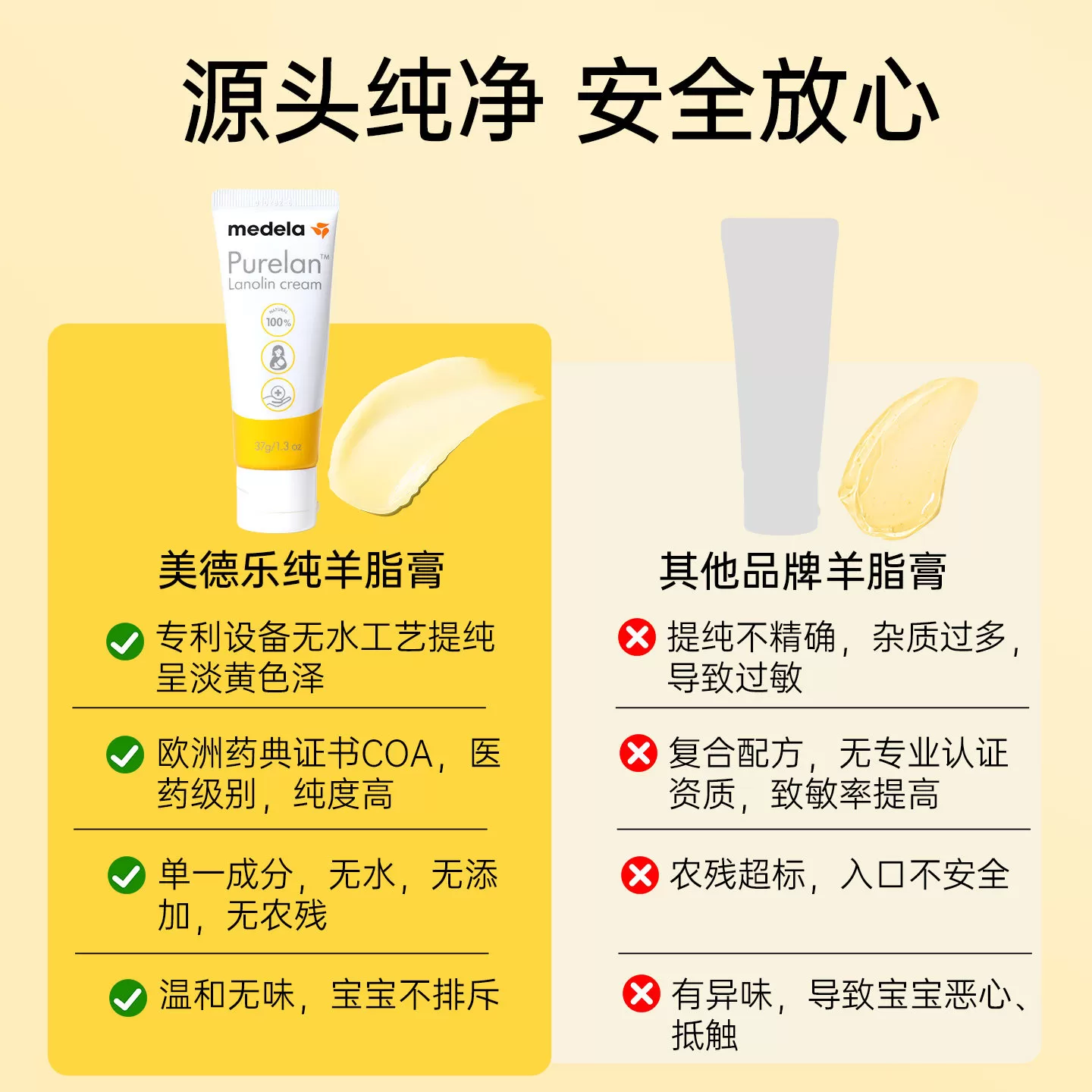 medela美德乐乳头羊脂膏孕妇哺乳期专用防皲裂医用纯羊毛脂乳头霜
